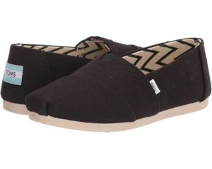 Mujer TOMS Alpargata Slip on Algodón Lona 10017732 Negro Reciclado 100% Original - Imagen 1 de 4