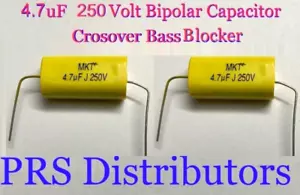 CONDENSADOR 4.7uF 250V BLOQUEADOR DE GRAVES BIPOLAR ALTAVOZ TWEETER CROSSOVER 4.7mF 2 Piezas - Imagen 1 de 5