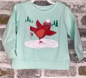 Falls Creek Baby/ Toddler Ice Skating Cardinal Winter Theme Crew Neck Sweatshirt - Picture 1 of 2