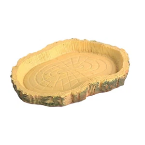 Reptile Water Dish Amphibian Feeding Bowl for Tortoise Bearded Dragon Turtle - Picture 1 of 12