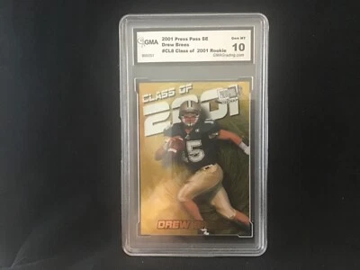 2001 Press Pass SE Drew Brees Class of 2001 rookie GMA 10 - Image 1 of 2