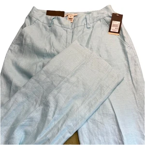 Pantalones de Lino Merona Lt Azul Chino 6 Clásicos Preppy Costeros - Imagen 1 de 8