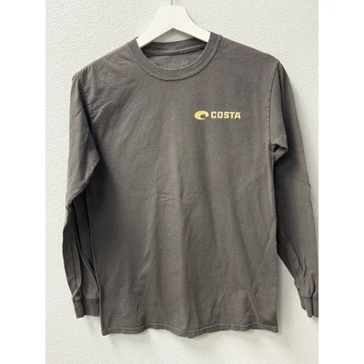 Мужская футболка с длинным рукавом Costa Del Mar серая рыба рожденная на воде графика - Изображение 1 из 4