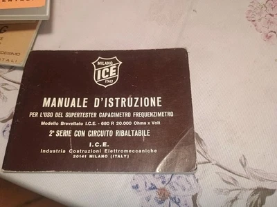  ICE Supertester  680R  II Serie Seconda Ediz. Manuale Istruzioni In Originale   - Immagine 1 di 2