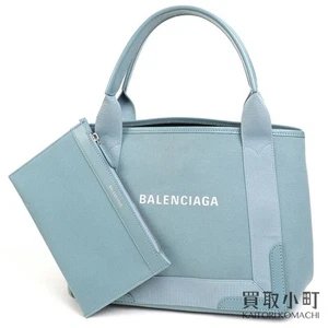 Balenciaga Navy Birch S Cotton Canvas Small Size Tote Bag Handbag Cabas 339933 2 - Picture 1 of 11