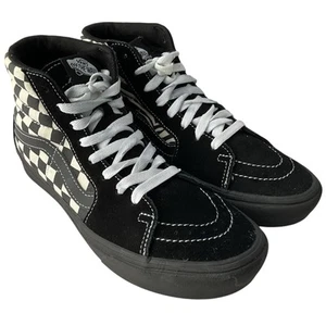Vans Sk8-Hi ComfyCush 'Mixed Media Black Checkerboard & Zebra Mens 7/Womens 8.5 - Picture 1 of 8