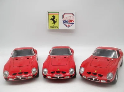 1/18 LOT EXCELLENT ÉTAT 3 Ferrari 250 GTO 1962 Rouge Burago - Photo 1/4