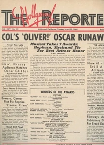 The Hollywood Reporter: 15. April 1969 Movie Industry Awards Hepburn Streisand - Bild 1 von 1