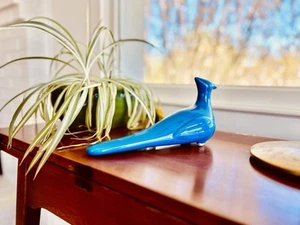 Rare MCM Jaru Vintage Pottery Post-Modern Bird Pheasant Glazed Blue Ceramic - Bild 1 von 6