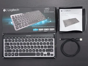Logitech K810 Wireless Bluetooth Illuminated Keyboard for PC Tablet Smartphone - Picture 1 of 14