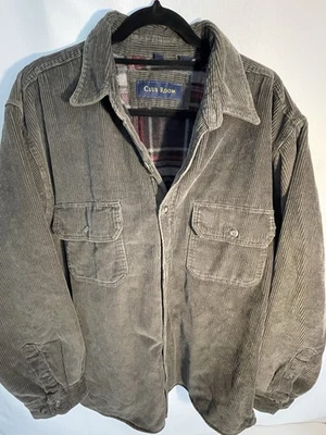 Club Room Gray Corduroy Shirt Jacket XL Mens Flannel Fleece Lined Vintage Y2K - Image 1 of 4