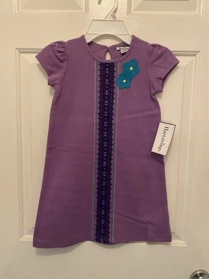 Vestido Hartstrings Algodón Púrpura Con Flores Talla 6 Foto 1 de 4