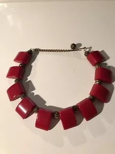 Art Deco Red Bakelite Choker Necklace Excellent Vintage Condition - Picture 1 of 5