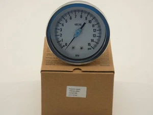 WAL Pressure Gauge 4" Face Dial 0-15PSI 1/4"NPT Back Connection Stainless Ste... - Picture 1 of 4