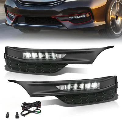 Luces antiniebla LED para Honda Accord 2016 2017 sedán 4 puertas luces de parachoques + cableado + interruptor Foto 1 de 4