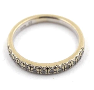 14K White Gold Ring Wedding Band W/ 13 Round Natural Diamonds - Picture 1 of 6