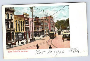 Glen Falls New York Glen Street Railway Trolleys Postcard D258 - Picture 1 of 2
