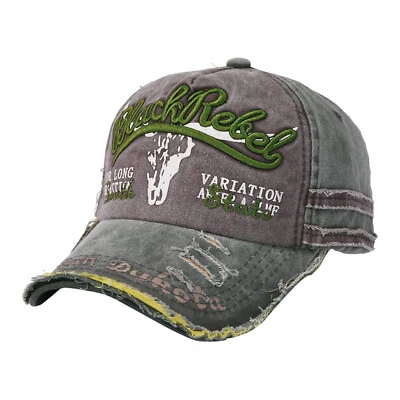 3K FASHION Black Rebel Basecap Basecaps Base Cap Vintage Style Braun Grün Mütze Hut NEU