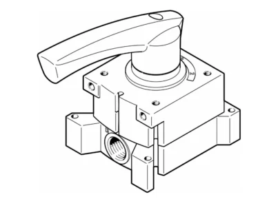 FESTO VHER-H-B43E-G12 3192067 Hand Lever Valve New✦Kd - Image 1 of 4