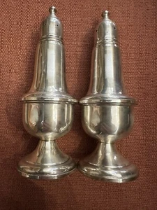 Vintage Empire Sterling Silver Weighted Salt & Pepper Shakers #242 Glass Lined - Picture 1 of 3