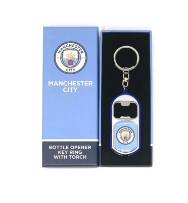 Manchester City FC Flaschenöffner Taschenlampe Licht Schlüsselanhänger Geschenk - Bild 1 von 2