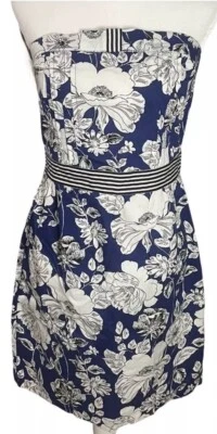 Vestido de verano BeBop MUJER MEDIANO/JUNIORS GRANDE, AZUL BLANCO FLORAL SIN TIRANTES Foto 1 de 4