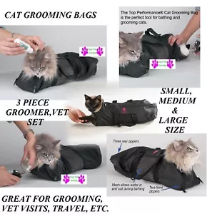 CAT GROOMING&CARE BAG Restraint System Nail Clipping Carrier Bath Bathing*3 SIZE - Picture 1 of 9
