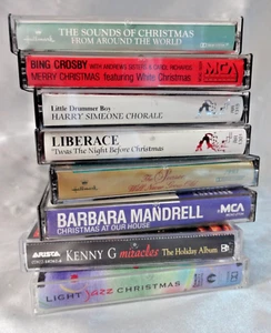 Christmas Music Cassettes Variety of 8 Bing Crosby Kenny G Julie Andrews Jazz - Picture 1 of 2