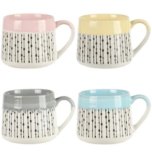 Tazas de gres en forma de vientre Gibson Home Morning Mist 15 oz - paquete de 4 - Imagen 1 de 5