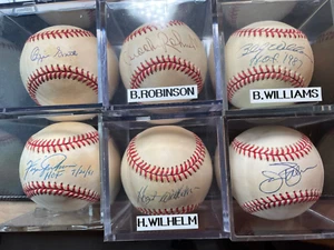 (6) HOF Single Signed Baseballs: Palmer, Jenkins, Wilhelm, B. Robinson, O. Smith - Picture 1 of 2
