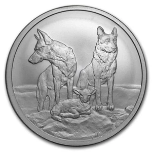 🔥 2018 Silver Shield 2 oz Wolves Aware and Prepared BU 🔥 896 Mini Mintage 🔥 - Picture 1 of 5
