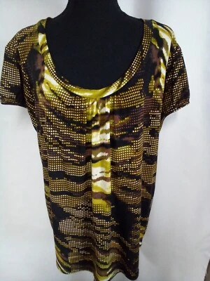 Blusa Worthington Mujer Elástica Talla Grande Manga Corta Patrón Muticolor 2X Foto 1 de 4