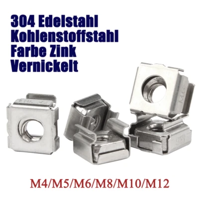 Käfigmuttern 304 Edelstahl/Kohlenstoffstahl Käfigmutter M4/M5/M6/M8/M10/M12 - Bild 1 von 4