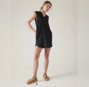 Athleta FAB nuova con etichetta! Abito T-shirt Pacifica tasche scollo a V colore nero taglia S - Foto 1 di 7
