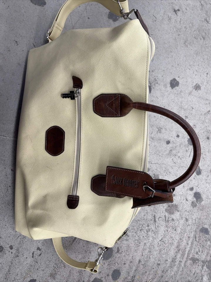 Bolsa de viagem Jack Georges lona/couro transporte durante a noite tiracolo - Imagem 1 de 4