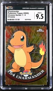 CGC 9.5 MINT+ Charmander #4 Pokemon 2000 Topps Chrome Holo Rare (PSA/BGS)