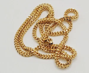 Cadena hueca Franco* de oro amarillo de 10 quilates de 22,02 pulgadas de largo x cierre de langosta de 3,20 mm - Imagen 1 de 8