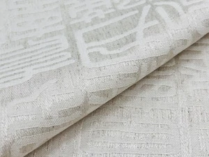Travers Chinese Calligraphy Jacquard Uphol Fabric- Emperors Seal Natural 4.65 yd - Picture 1 of 3