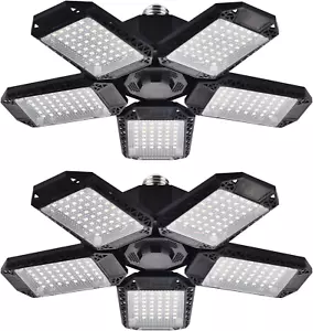 2 Pack LED Garage Lights, 120W Deformable LED Garage Ceiling Light with 5 Adjust - Picture 1 of 11