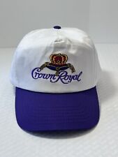 Vintage 90s Crown Royal Snapback White Hat Purple Bill Promo Adjustable 