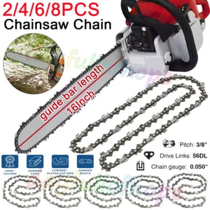 8PCS Chainsaw Saw Chains For 16" Bar Fits TITAN TTL355CHN TTL759CHN 56DL 3/8" LP - Picture 1 of 21