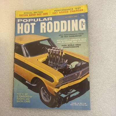 October 1966 Popular Hot Rodding magazine flat heads customs race cars etc - Image 1 of 2