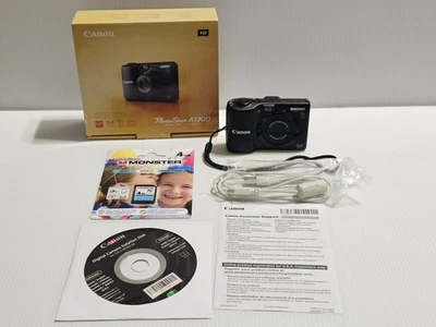 Canon PowerShot A1300 HD 16MP Digital Camera 5x Zoom Black TESTED In Box V.Nice - Image 1 of 4