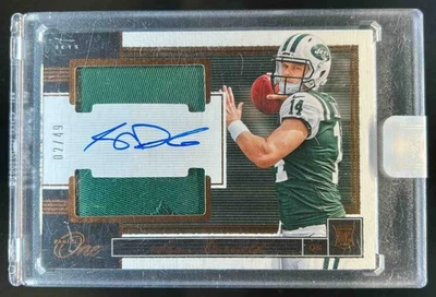 2018 Panini One Sam Darnold Rookie Dual Patch Auto Bronze Rookie RC #2/49 Jets - Image 1 of 2