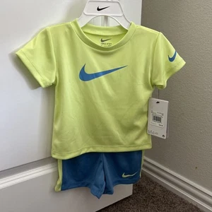 NWT Nike Boys 2 Piece Dri-Fit Short Set Size 12M - Picture 1 of 4