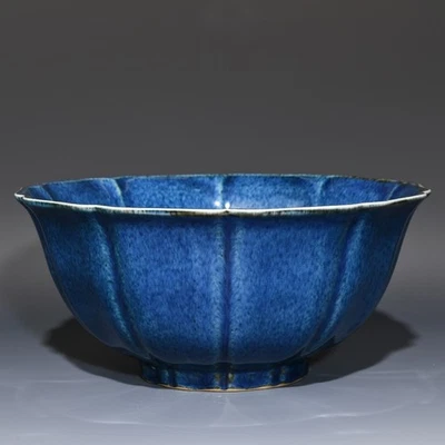 Nice Collectable Art Handmade Painting Blue Glaze Porcelain Bowl - Image 1 of 4