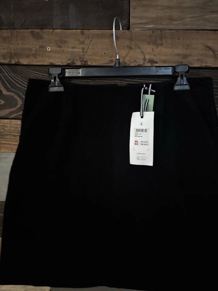 Women's Joules "Hannah" Black Corduroy Mini Skirt Sz US 6 UK 10