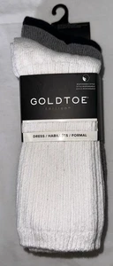 New Men’s Goldtoe Edition Dress Aquafx Everyday Rub Crew Sock 3 Pack White Navy - Picture 1 of 3