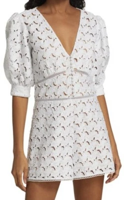 Romper Michael Kors Feminino Branco Decote V Floral Ilhós Cânhamo Tamanho UK 8 RRP £249 - Imagem 1 de 4