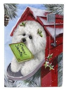 Caroline's Treasures Bichon Frise Santa's List Christmas Garden Flag PPP3025GF - Picture 1 of 3